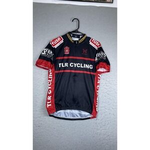ShaverSport TLR Cycling Jersey Mens Medium Black Red Full Zip Bike Shirt